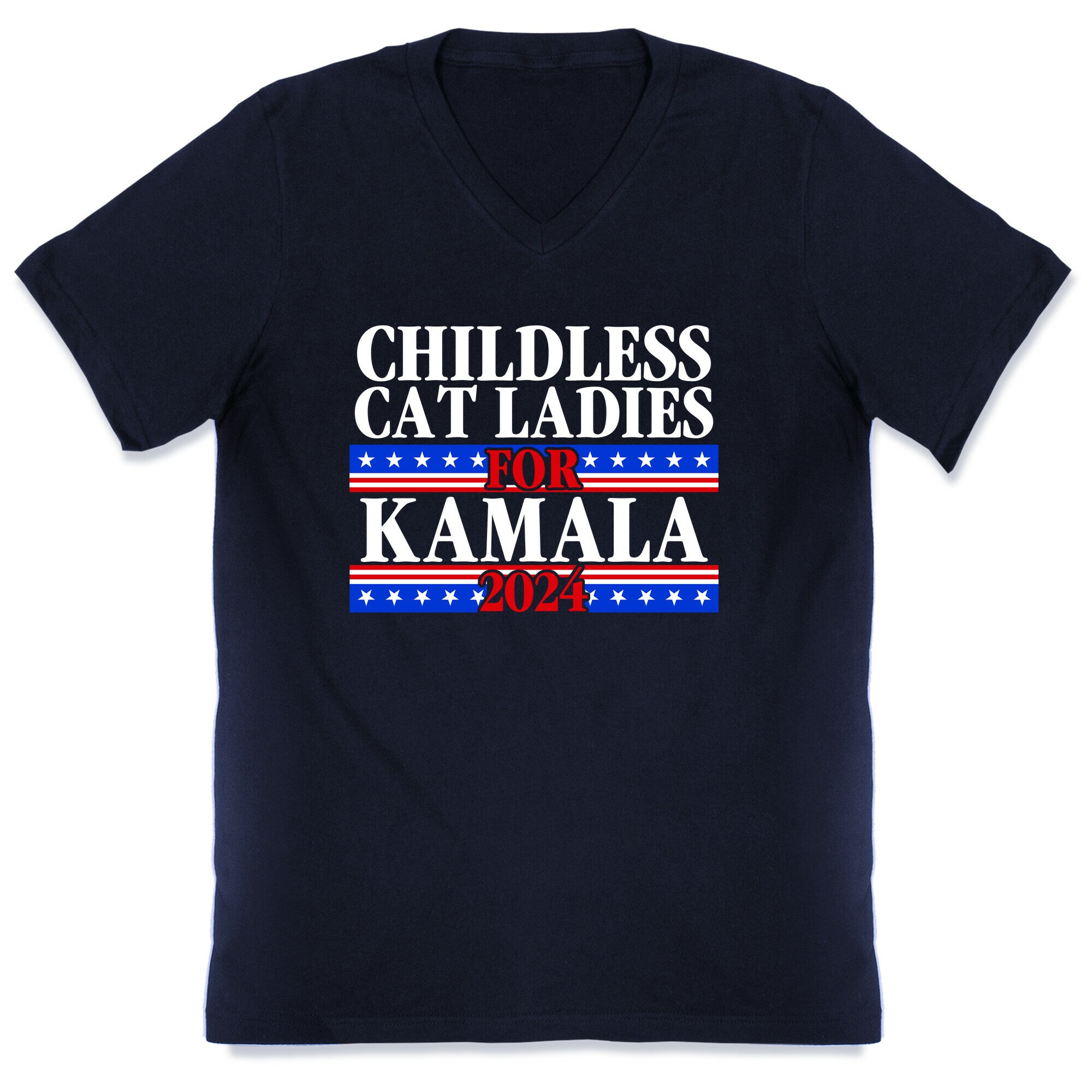 Patriotic Childless Cat Ladies for Kamala V-Neck